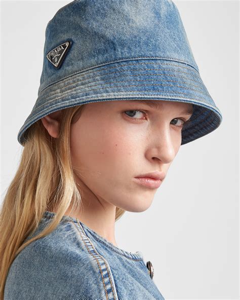 prada bucket hat thailand|Prada denim hat.